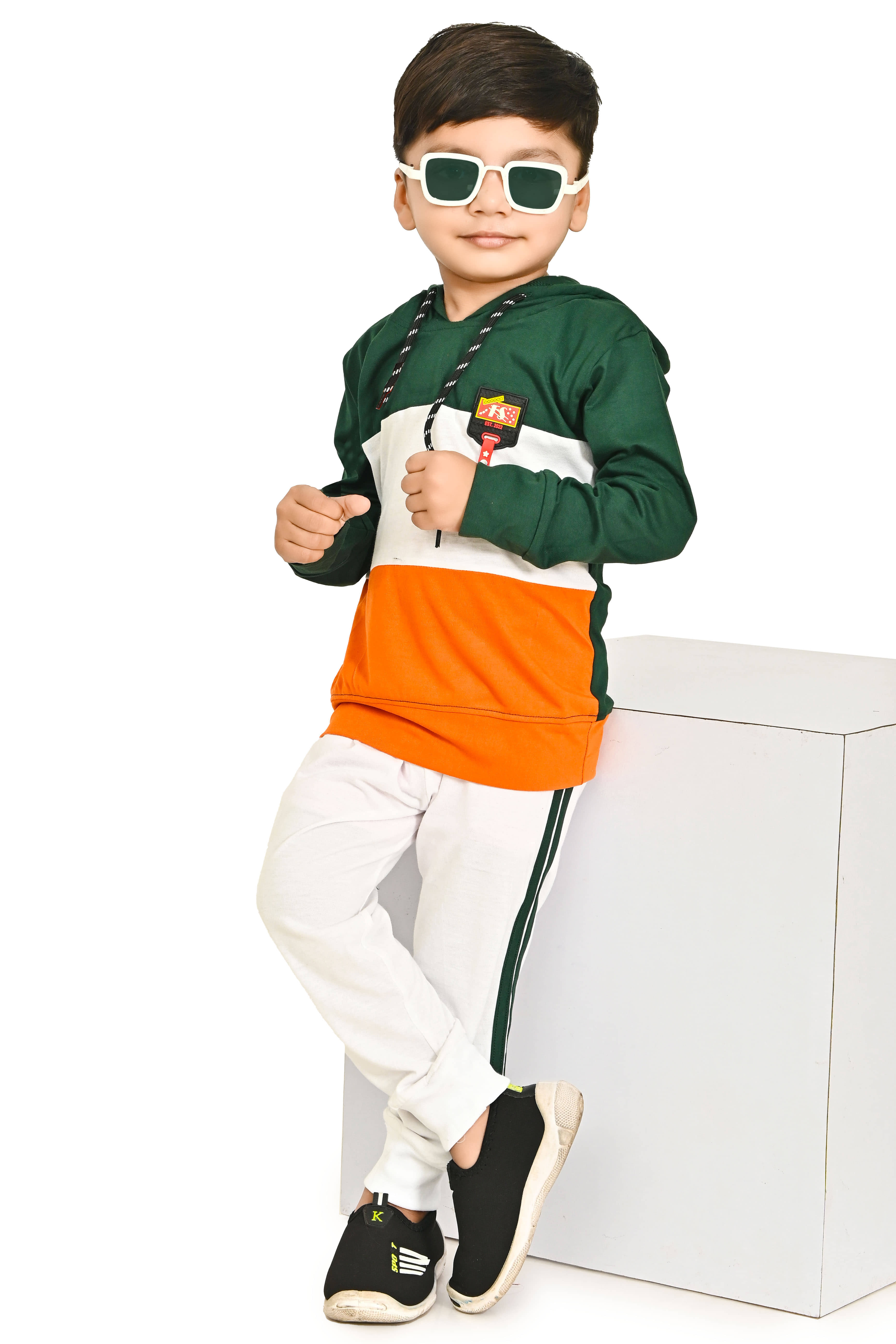 Chandrika Pack of 1 Boys Cotton Blend Sweatshirt & Trackpant Set ( Maroon )
