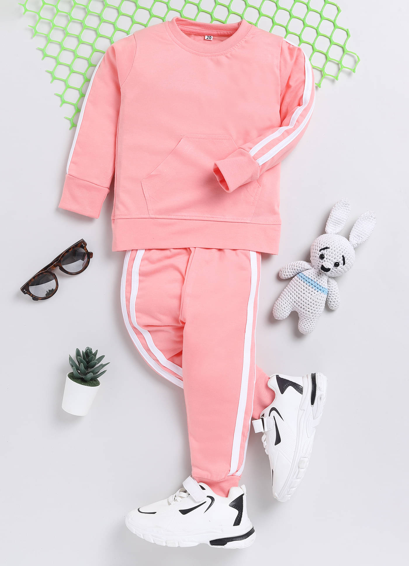     			Chandrika Pack of 1 Unisex Cotton Blend Sweatshirt & Trackpant Set ( Pink )