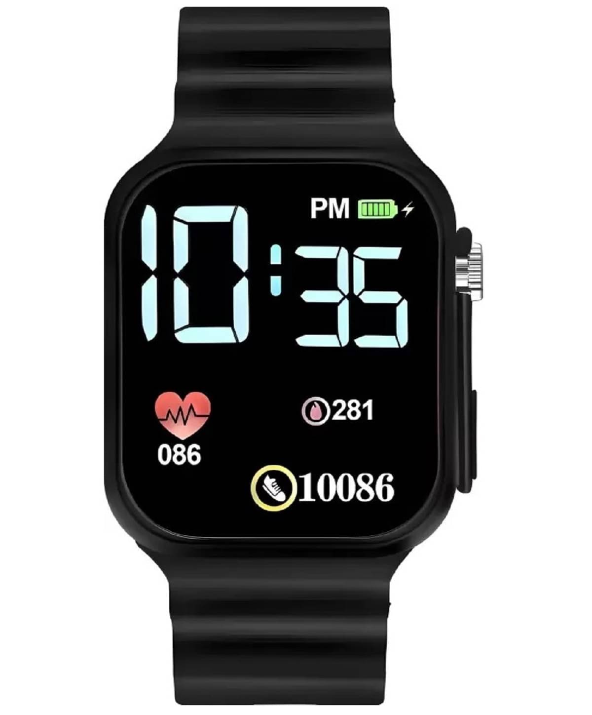     			Cosmic Black Rubber Digital Men's Watch