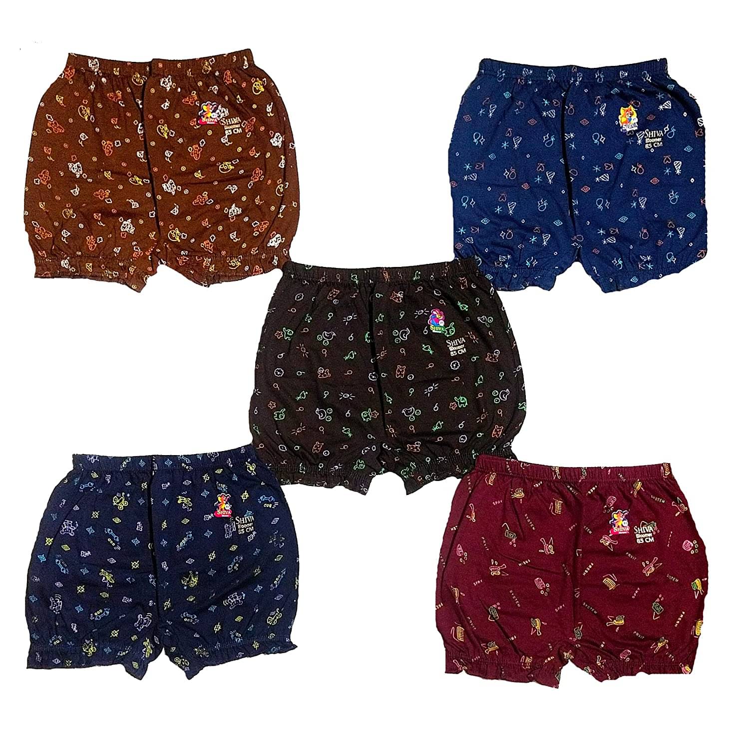 D1 DIFFERENT ONE Pack of 5 Cotton Boy Shorts For Women ( Multi Color ) D1 DIFFERENT ONE Pack of 5 Cotton Boy Shorts For Women ( Multi Color )