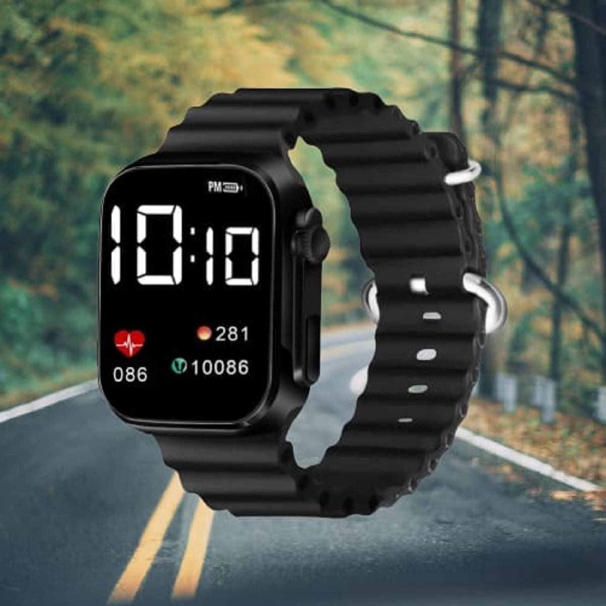     			DECLASSE Black Rubber Digital Men's Watch