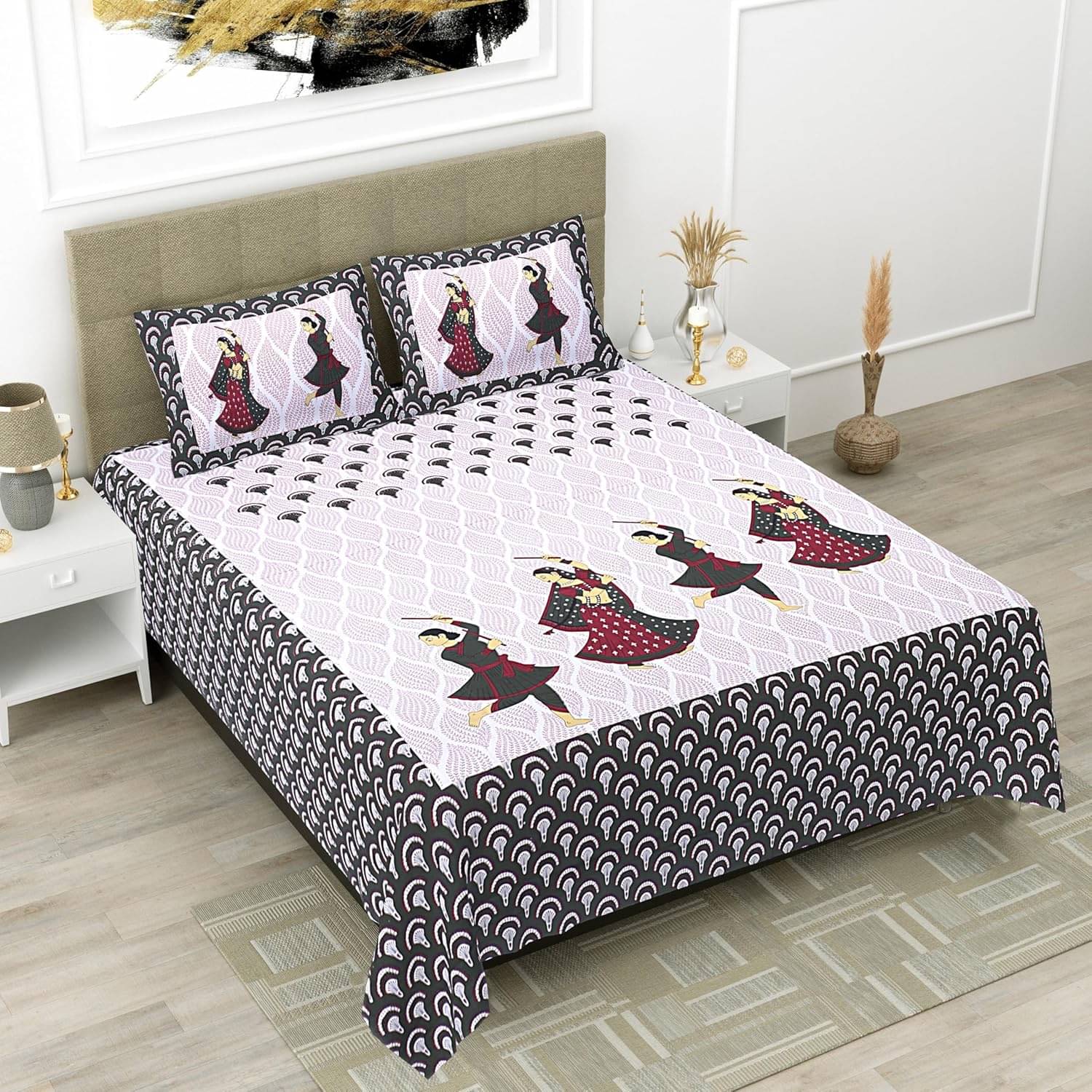     			DESHBANDHU DBK Cotton 1 Double Bedsheet with 2 Pillow Covers ( Green )