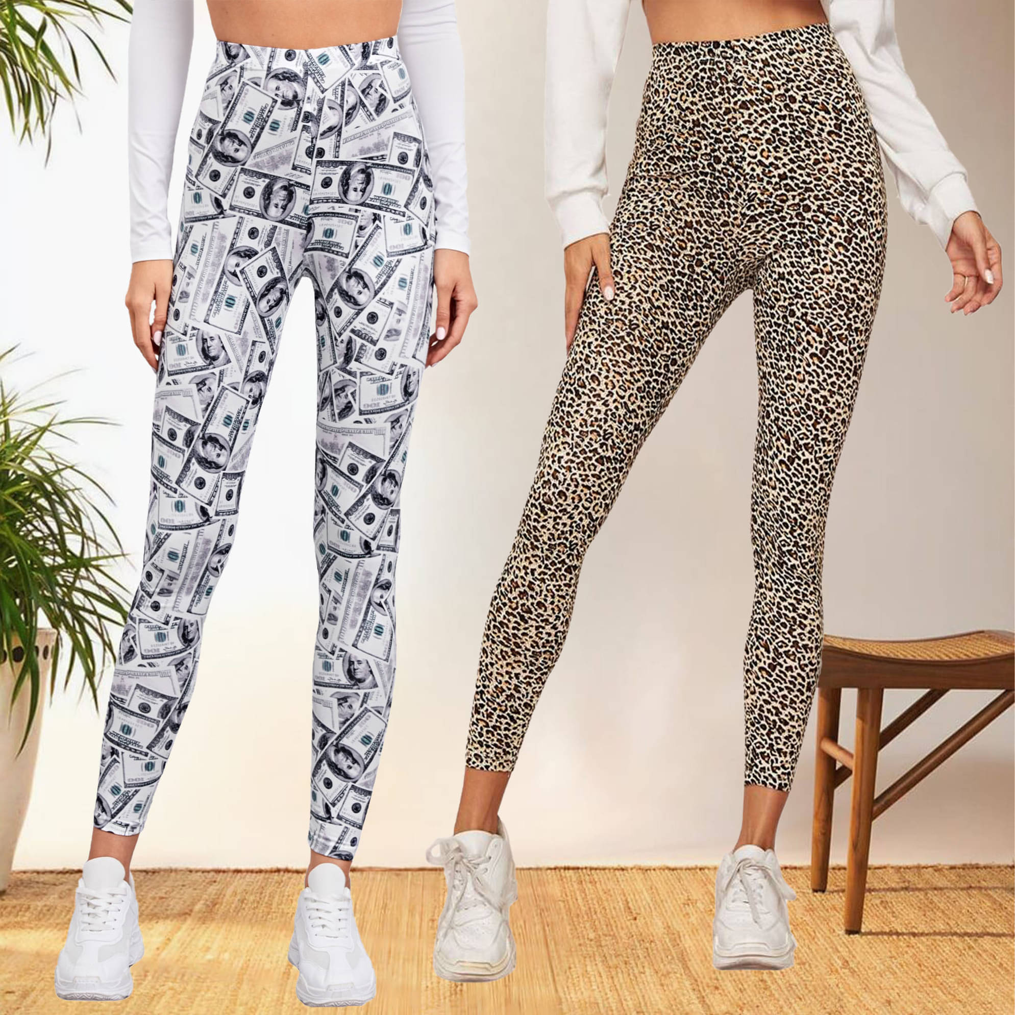 DTR FASHION - Cotton Blend Regular Fit Multicolor Women's Jeggings ( Pack of 2 )     			DTR FASHION - Cotton Blend Regular Fit Multicolor Women's Jeggings ( Pack of 2 )