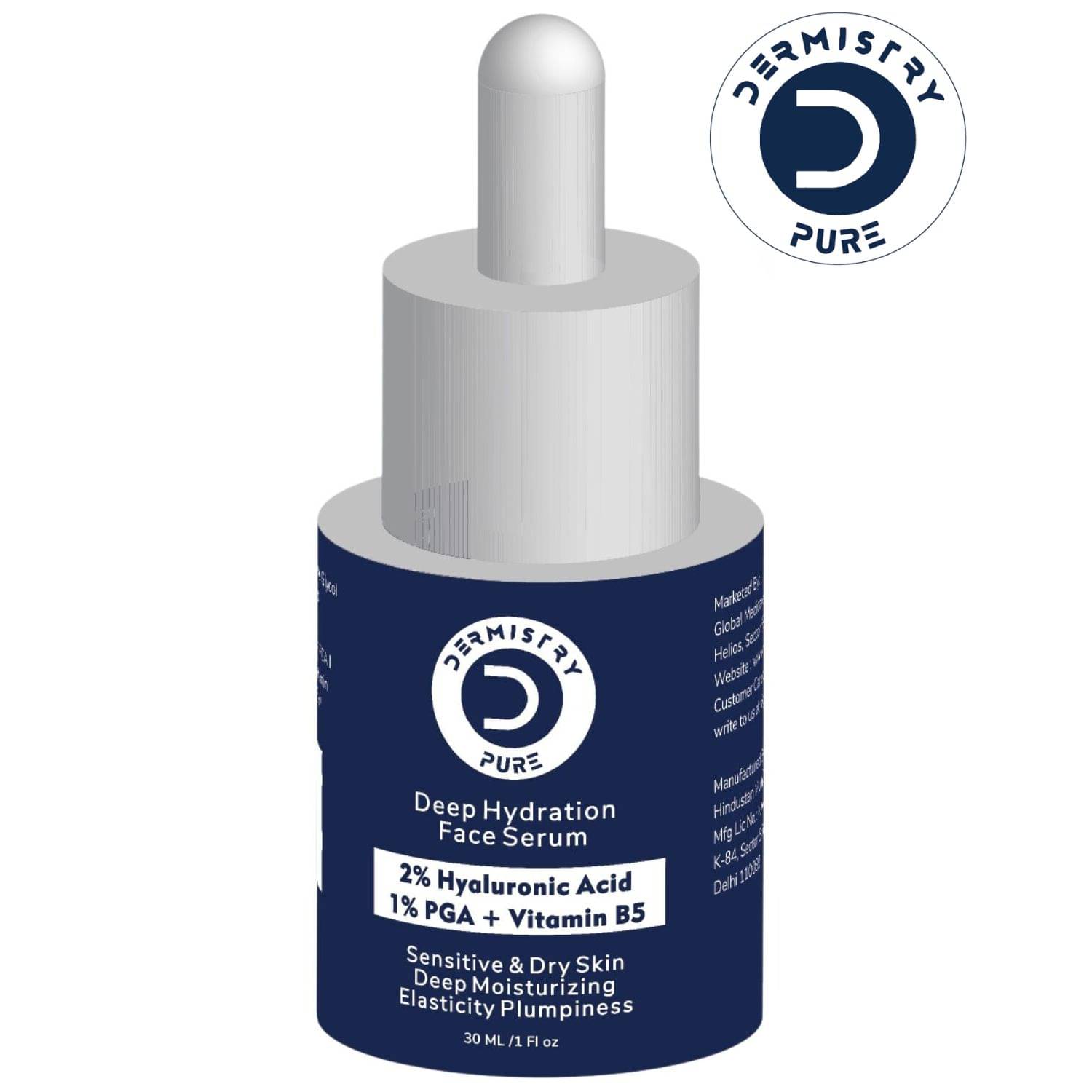 Dermistry Pure 2% Hyaluronic Acid 1% PGA Vitamin B5 Best Intense Skin Hydrating Moisturiser Glowing Day & Night Face Serum for Sensitive & Dry Skin Deep Moisturizing Elasticity Plumpiness Soft Supple Skin 30ml Dermistry Pure 2% Hyaluronic Acid 1% PGA Vitamin B5 Best Intense Skin Hydrating Moisturiser Glowing Day & Night Face Serum for Sensitive & Dry Skin Deep Moisturizing Elasticity Plumpiness Soft Supple Skin 30ml
