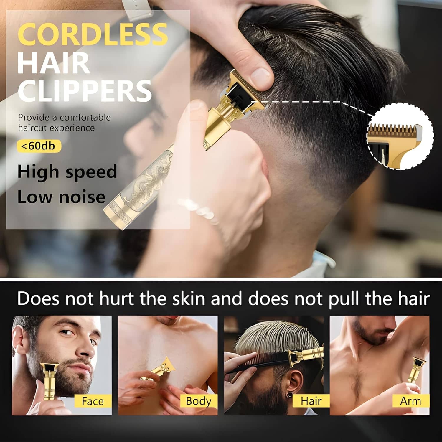 Gatih Hair Trimmer Gold Corded Beard Trimmer With 120 minutes Runtime