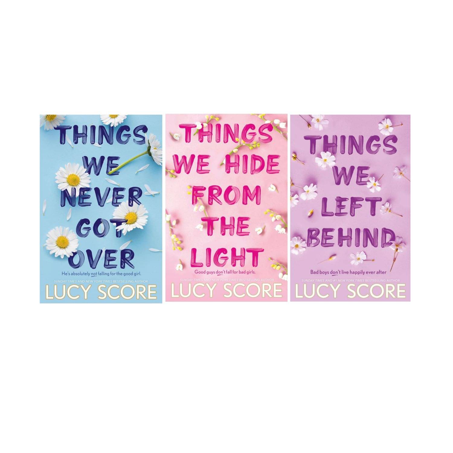 Lucy Score ( Combo of 3 ) Things we Never got over, Things we Hide from the Light, Things we Left Behind. Lucy Score ( Combo of 3 ) Things we Never got over, Things we Hide from the Light, Things we Left Behind.