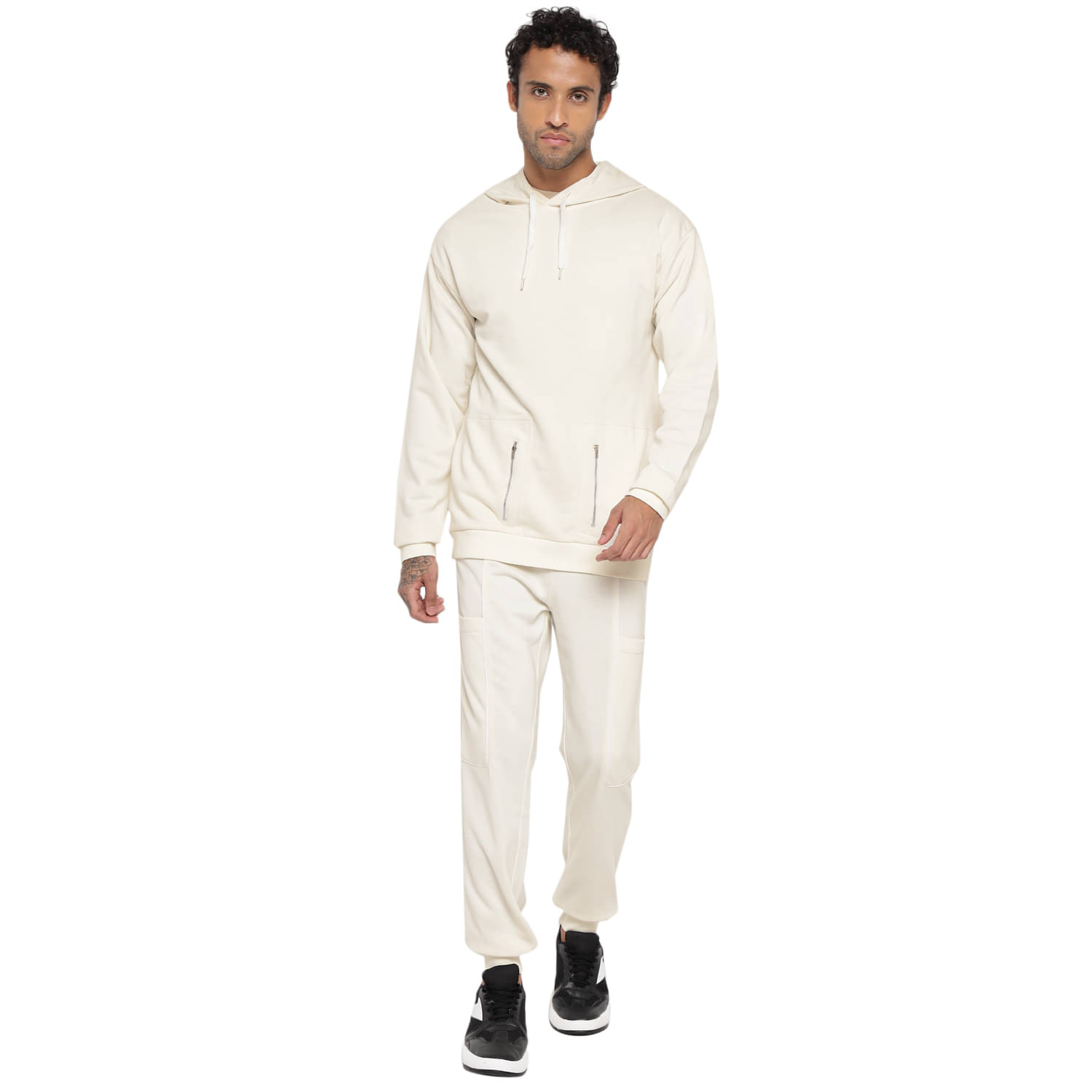     			OFF LIMITS White Cotton Blend Regular Fit Solid Men's Sports Tracksuit ( Pack of 1 )