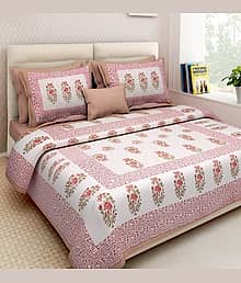 PETROSOLY Cotton 1 Double Bedsheet with 2 Pillow Covers ( White )