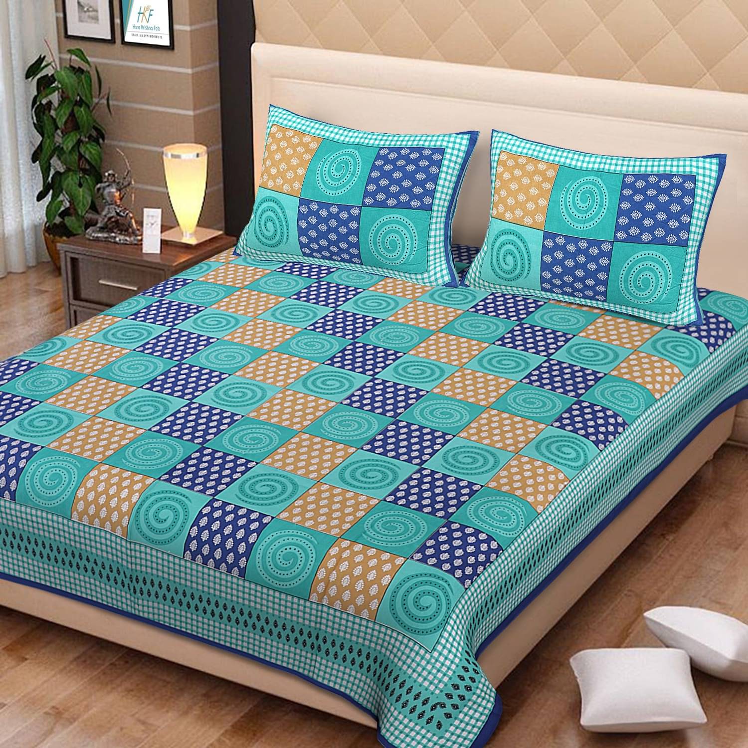 PETROSOLY Cotton 1 Double King Bedsheet with 2 Pillow Covers ( Blue ) PETROSOLY Cotton 1 Double King Bedsheet with 2 Pillow Covers ( Blue )