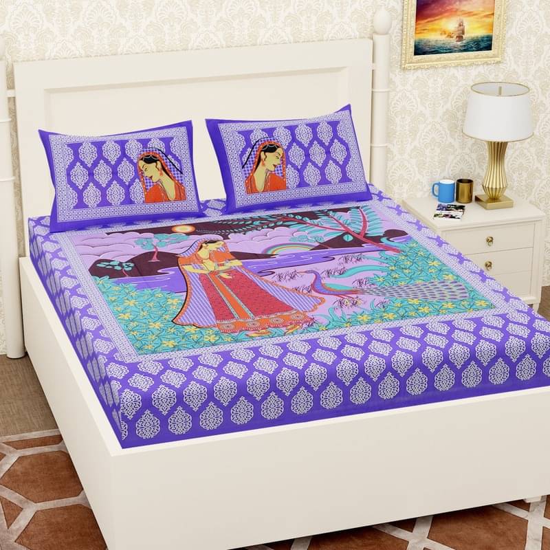 PETROSOLY Cotton 1 Double Queen Bedsheet with 2 Pillow Covers ( Purple )     			PETROSOLY Cotton 1 Double Queen Bedsheet with 2 Pillow Covers ( Purple )