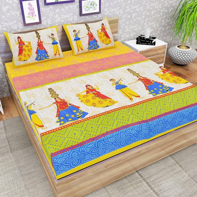 PETROSOLY Cotton 1 Double Queen Bedsheet with 2 Pillow Covers ( Yellow )     			PETROSOLY Cotton 1 Double Queen Bedsheet with 2 Pillow Covers ( Yellow )
