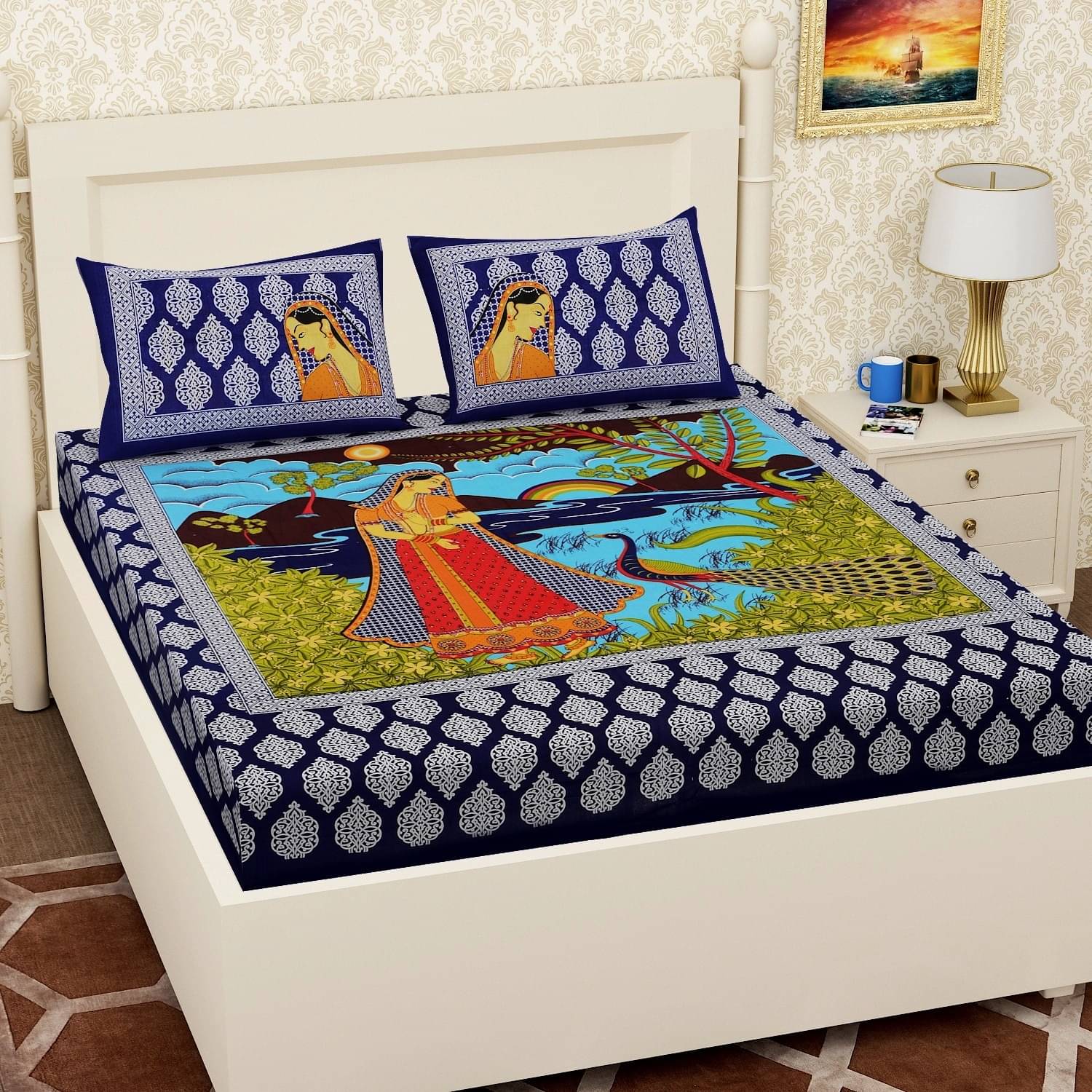 PETROSOLY Cotton 1 Double Queen Bedsheet with 2 Pillow Covers ( Blue ) PETROSOLY Cotton 1 Double Queen Bedsheet with 2 Pillow Covers ( Blue )