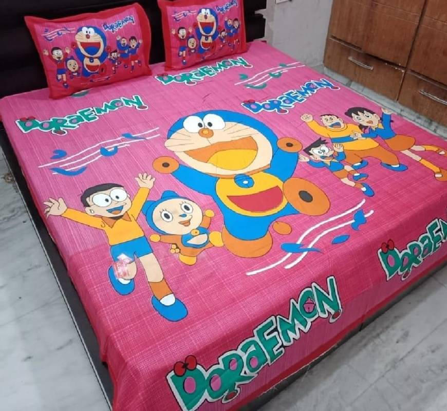     			PETROSOLY Cotton 1 Double Queen Bedsheet with 2 Pillow Covers ( Pink )
