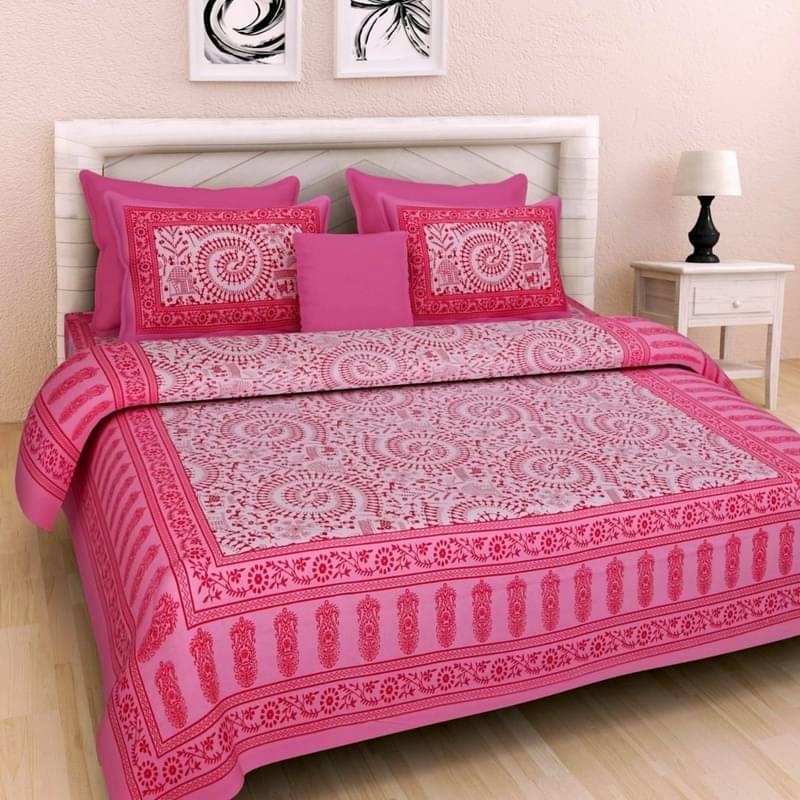     			PETROSOLY Cotton 1 Double Queen Bedsheet with 2 Pillow Covers ( Brown )