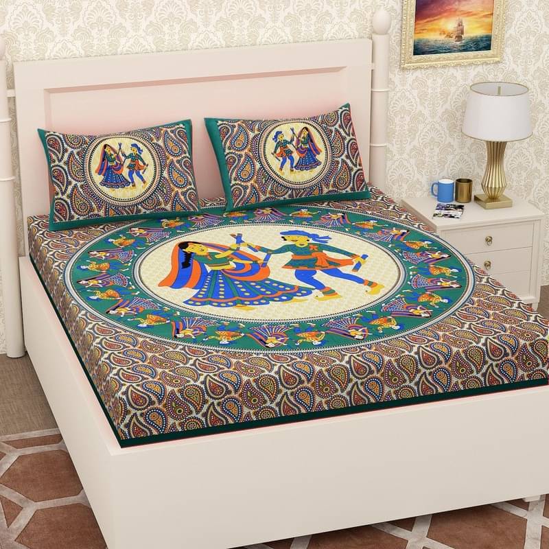 PETROSOLY Cotton 1 Double Queen Bedsheet with 2 Pillow Covers ( Green ) PETROSOLY Cotton 1 Double Queen Bedsheet with 2 Pillow Covers ( Green )