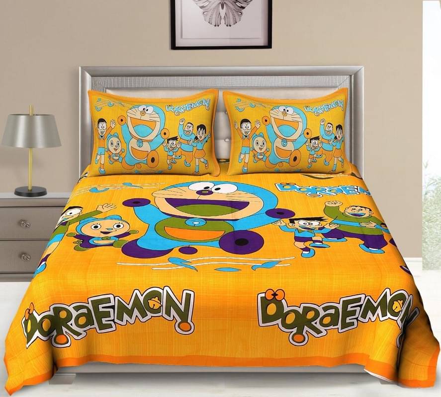     			PETROSOLY Cotton 1 Double Queen Bedsheet with 2 Pillow Covers ( Multicolor )