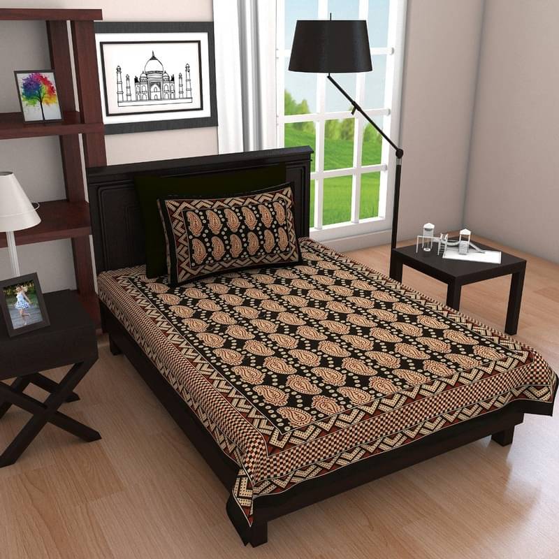 PETROSOLY Cotton 1 Single Bedsheet with 2 Pillow Covers ( Brown ) PETROSOLY Cotton 1 Single Bedsheet with 2 Pillow Covers ( Brown )