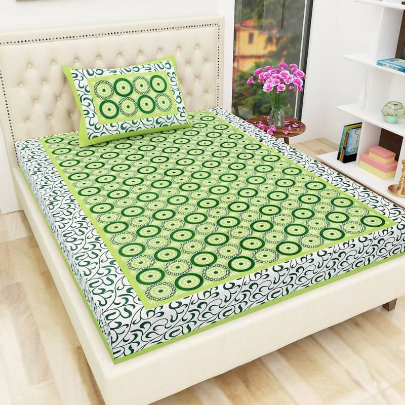 PETROSOLY Cotton 1 Single Bedsheet with 2 Pillow Covers ( Green ) PETROSOLY Cotton 1 Single Bedsheet with 2 Pillow Covers ( Green )
