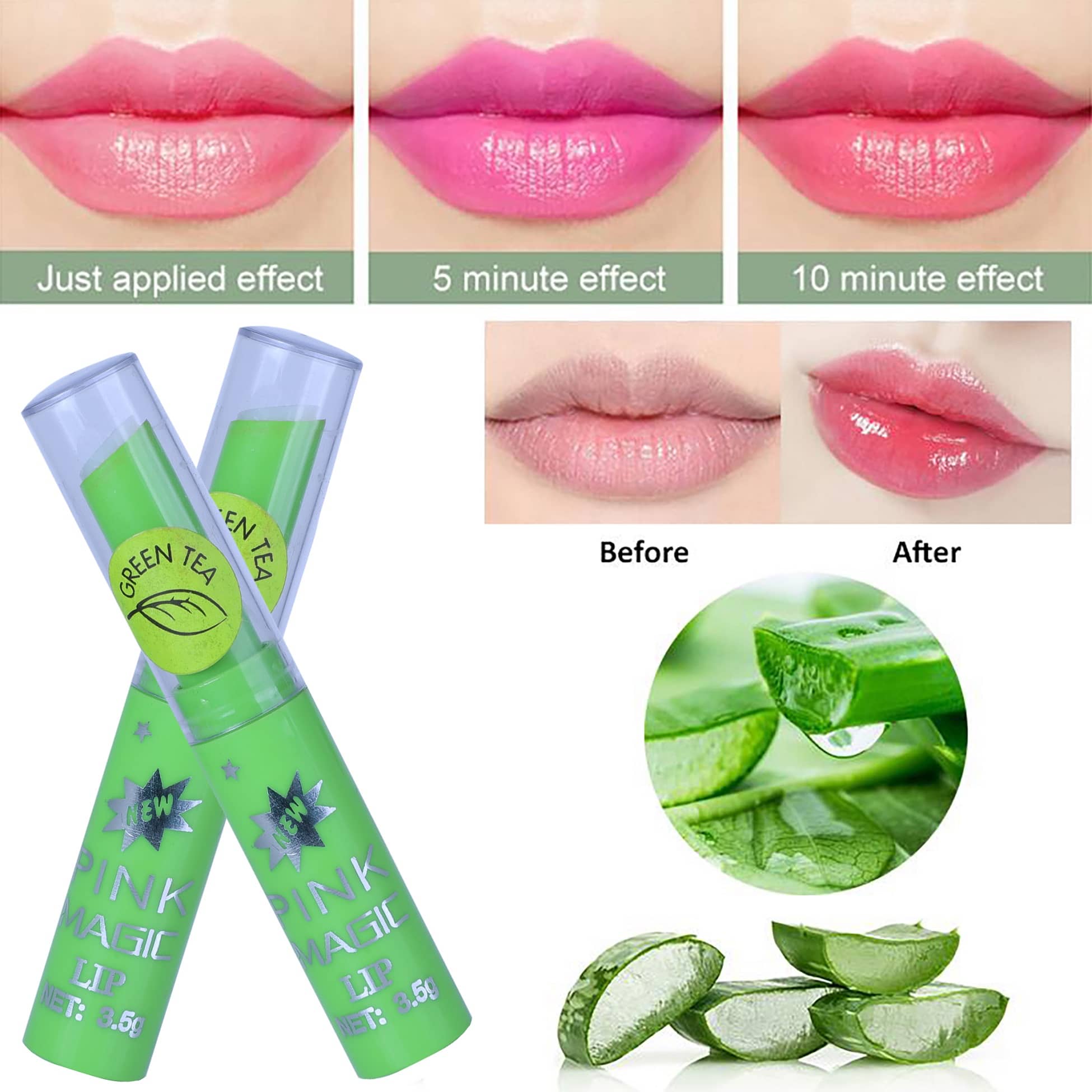Play Run Pink glossy color changing Lip Gloss (Pack of 2)