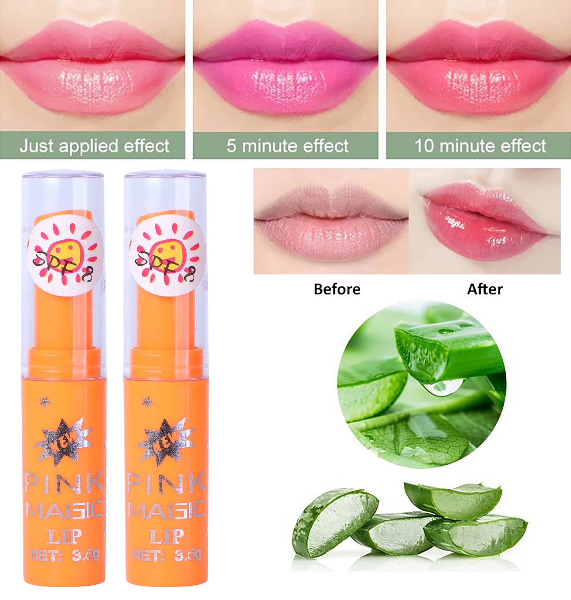 Play Run Pink glossy color changing Lip Gloss (Pack of 2)