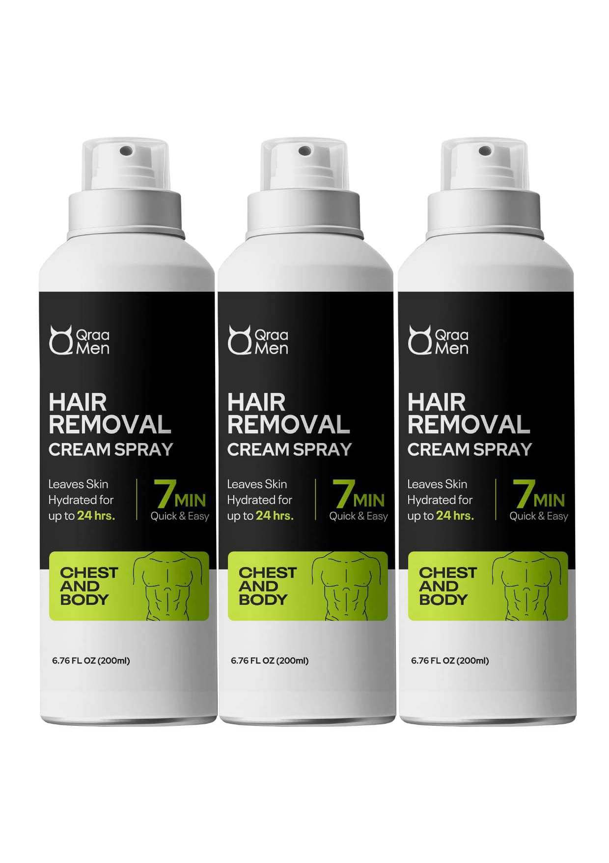     			Qraa Moisturizing Hair Removal Spray for Men 600 ( Pack of 3 )