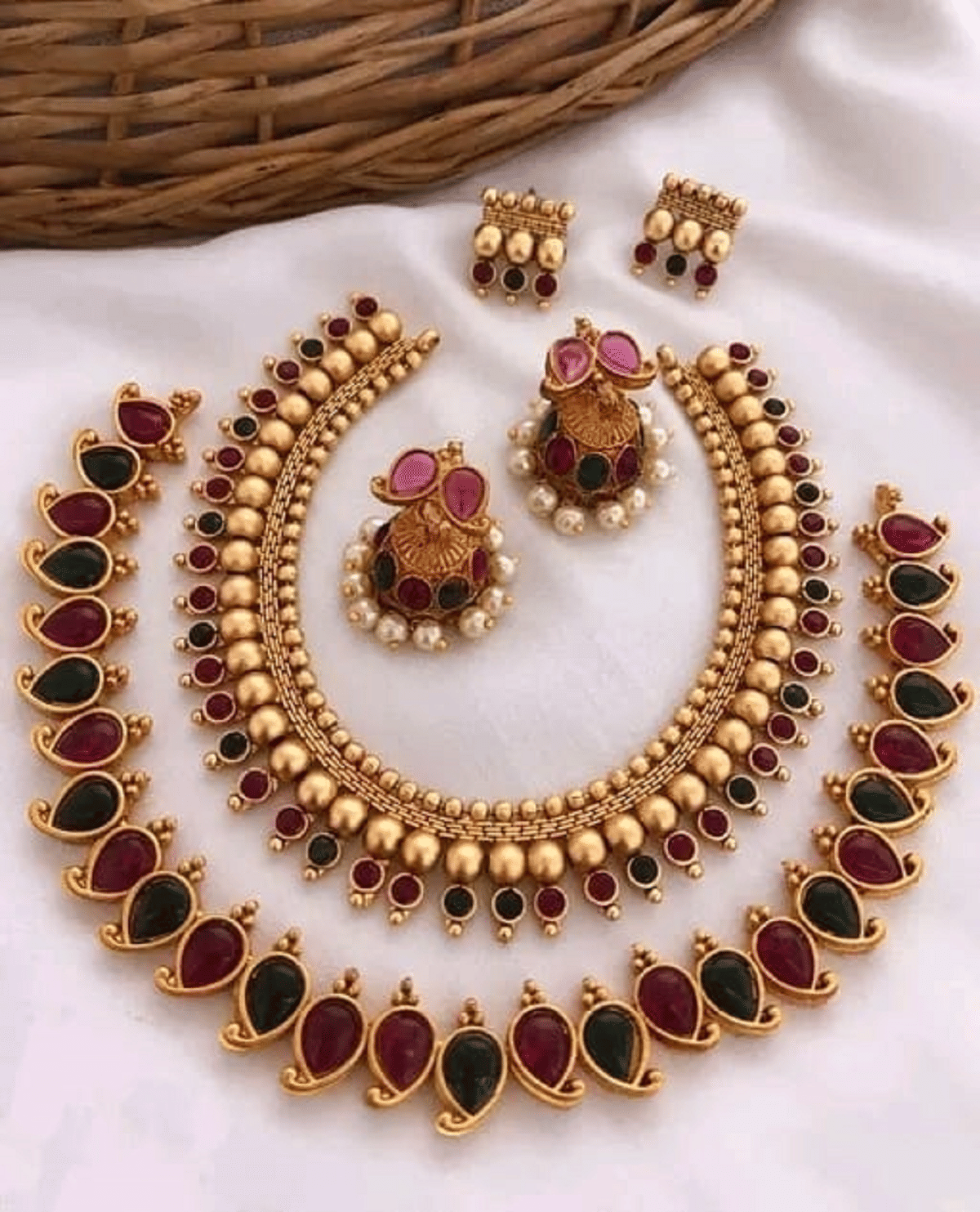 RIENTA JWL Golden Alloy Necklace Set ( Pack of 2 )