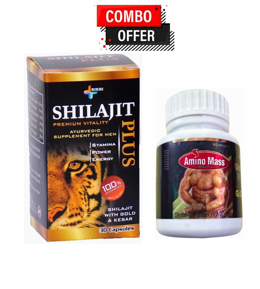     			Rikhi Shilajit Plus Capsule 30no.s & G&G Amino Mass Capsule 30no.s Pack of 1