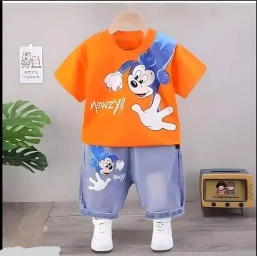     			SRP Pack of 1 Boys Cotton T-Shirt & Pants Set ( Orange )