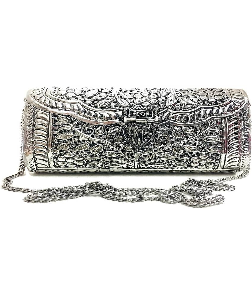 Shakuntla Vintage Sling Bag PU Set of 1 ( Silver ) - Handbags | Buy online on ZillyBuy