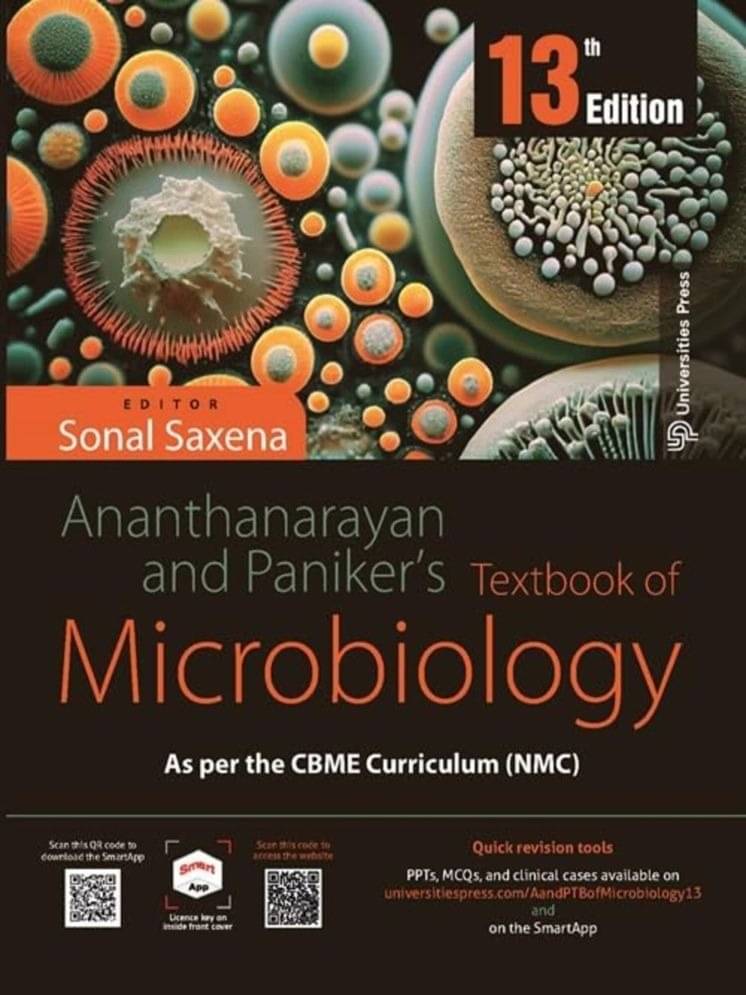     			TEXTBOOK OF MICROBIOLOGY, 13TH EDITION by R Ananthanarayan