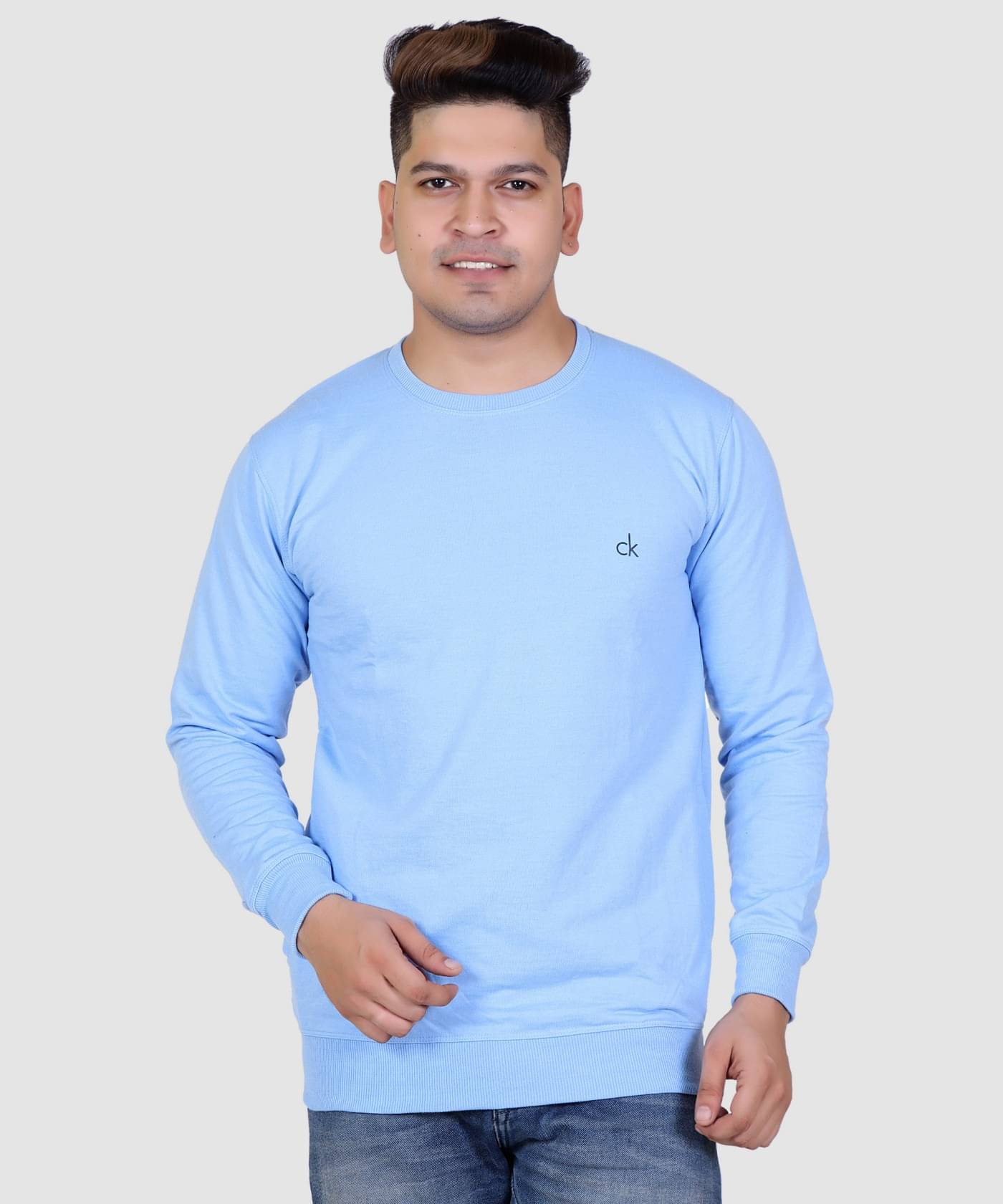 The Emperor Cotton Blend Round Neck Men's Sweatshirt - Turquoise ( Pack of 1 ) The Emperor Cotton Blend Round Neck Men's Sweatshirt - Turquoise ( Pack of 1 )