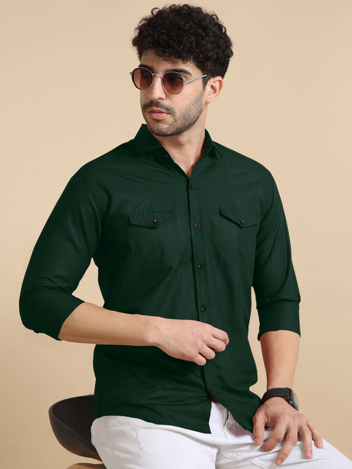 VTEXX Cotton Blend Regular Fit Solids Full Sleeves Men's Casual Shirt - Green ( Pack of 1 ) VTEXX Cotton Blend Regular Fit Solids Full Sleeves Men's Casual Shirt - Green ( Pack of 1 )