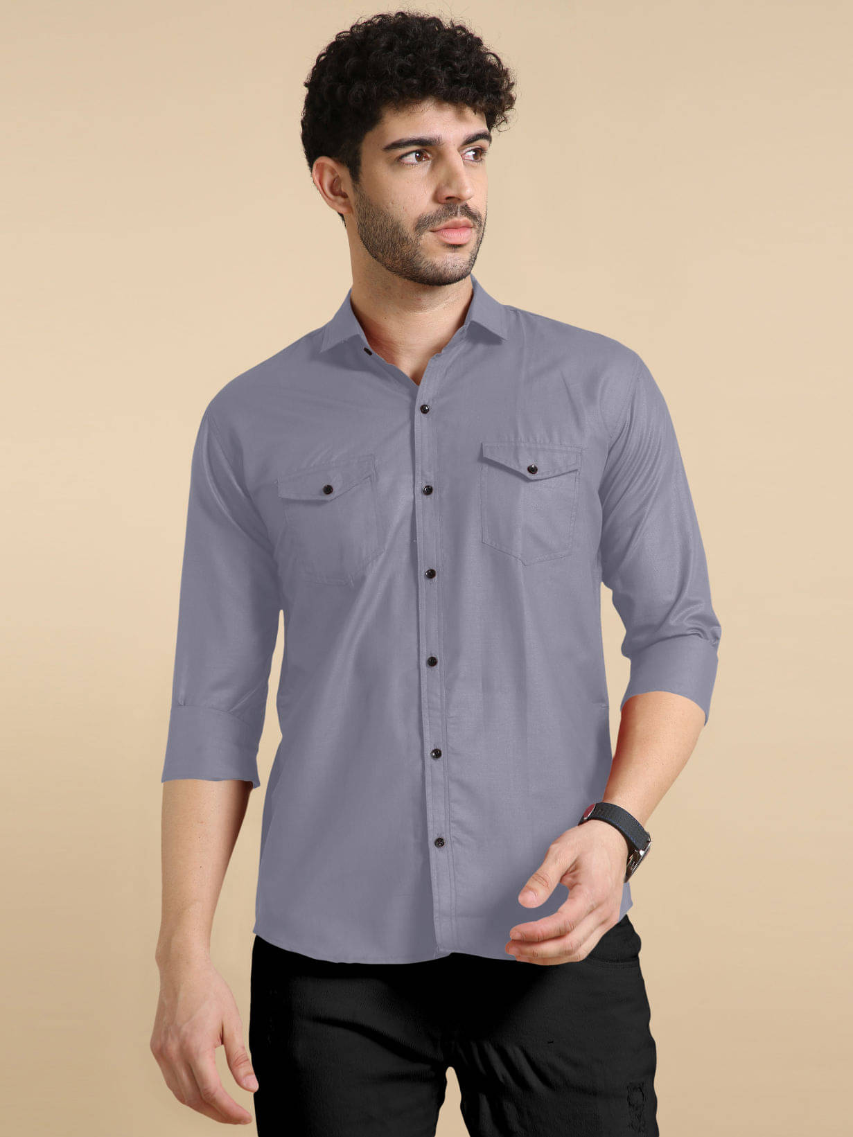 VTEXX Cotton Blend Regular Fit Solids Full Sleeves Men's Casual Shirt - Grey ( Pack of 1 ) VTEXX Cotton Blend Regular Fit Solids Full Sleeves Men's Casual Shirt - Grey ( Pack of 1 )
