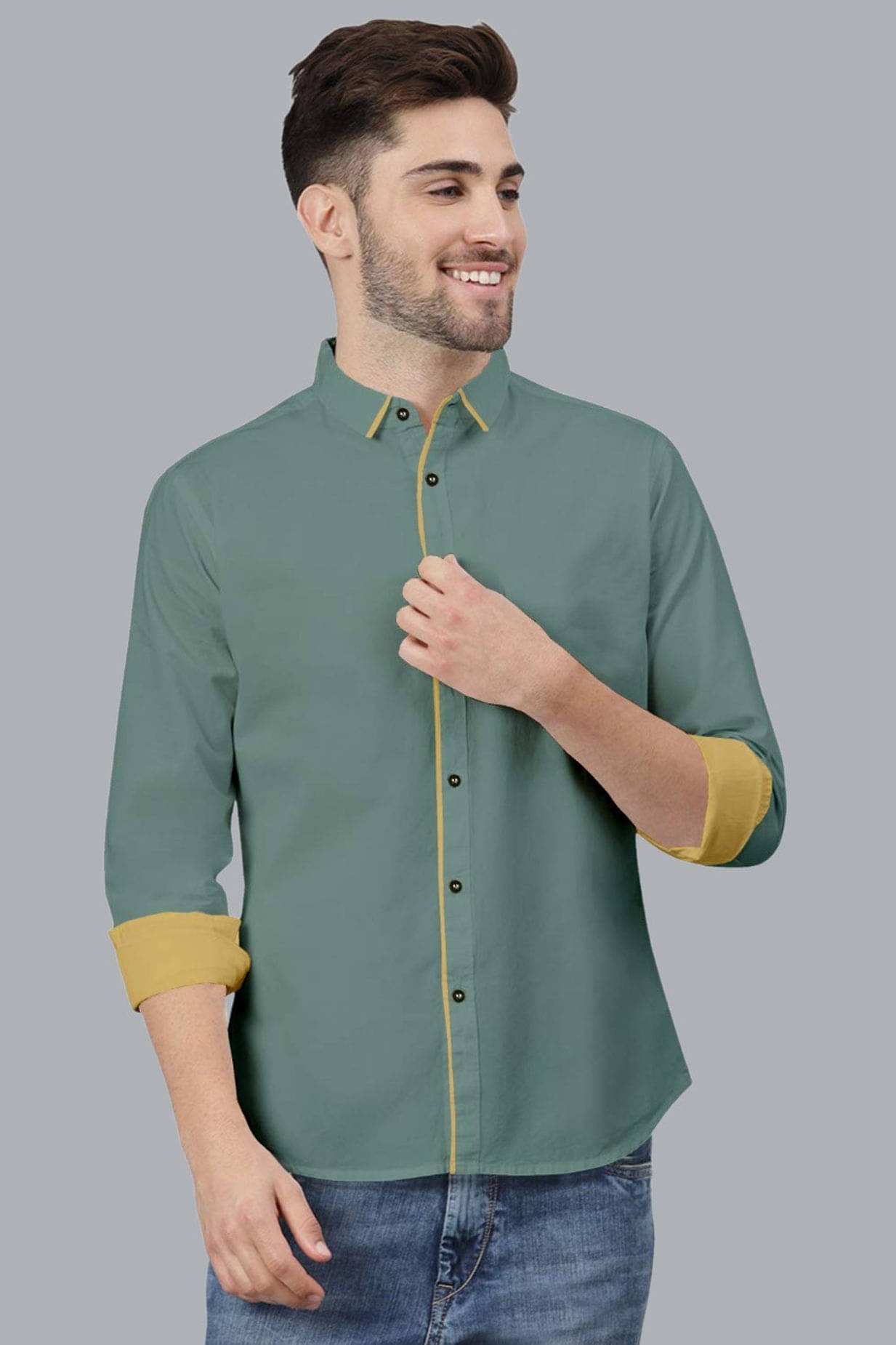 VTEXX Cotton Blend Regular Fit Solids Full Sleeves Men's Casual Shirt - Mint Green ( Pack of 1 ) VTEXX Cotton Blend Regular Fit Solids Full Sleeves Men's Casual Shirt - Mint Green ( Pack of 1 )