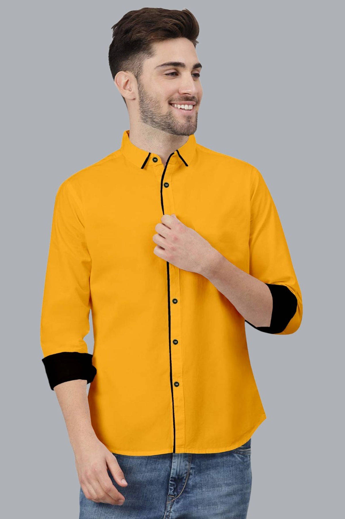 VTEXX Cotton Blend Regular Fit Solids Full Sleeves Men's Casual Shirt - Yellow ( Pack of 1 ) VTEXX Cotton Blend Regular Fit Solids Full Sleeves Men's Casual Shirt - Yellow ( Pack of 1 )