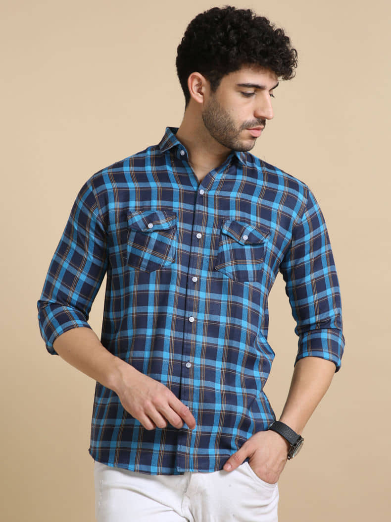 VTEXX Cotton Blend Regular Fit Checks Full Sleeves Men's Casual Shirt - Multi ( Pack of 1 )