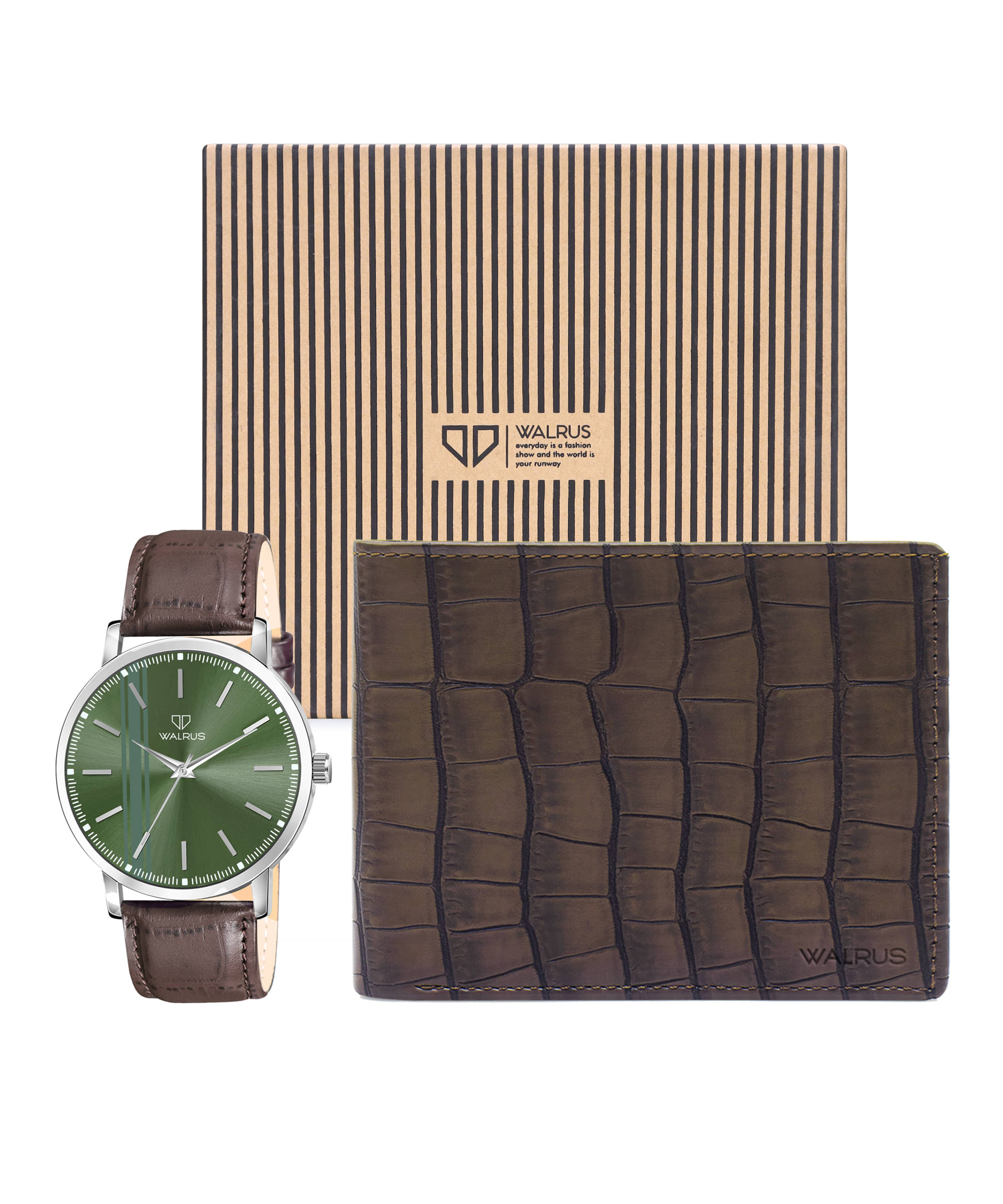     			Walrus Brown PU Analog Men's Watch