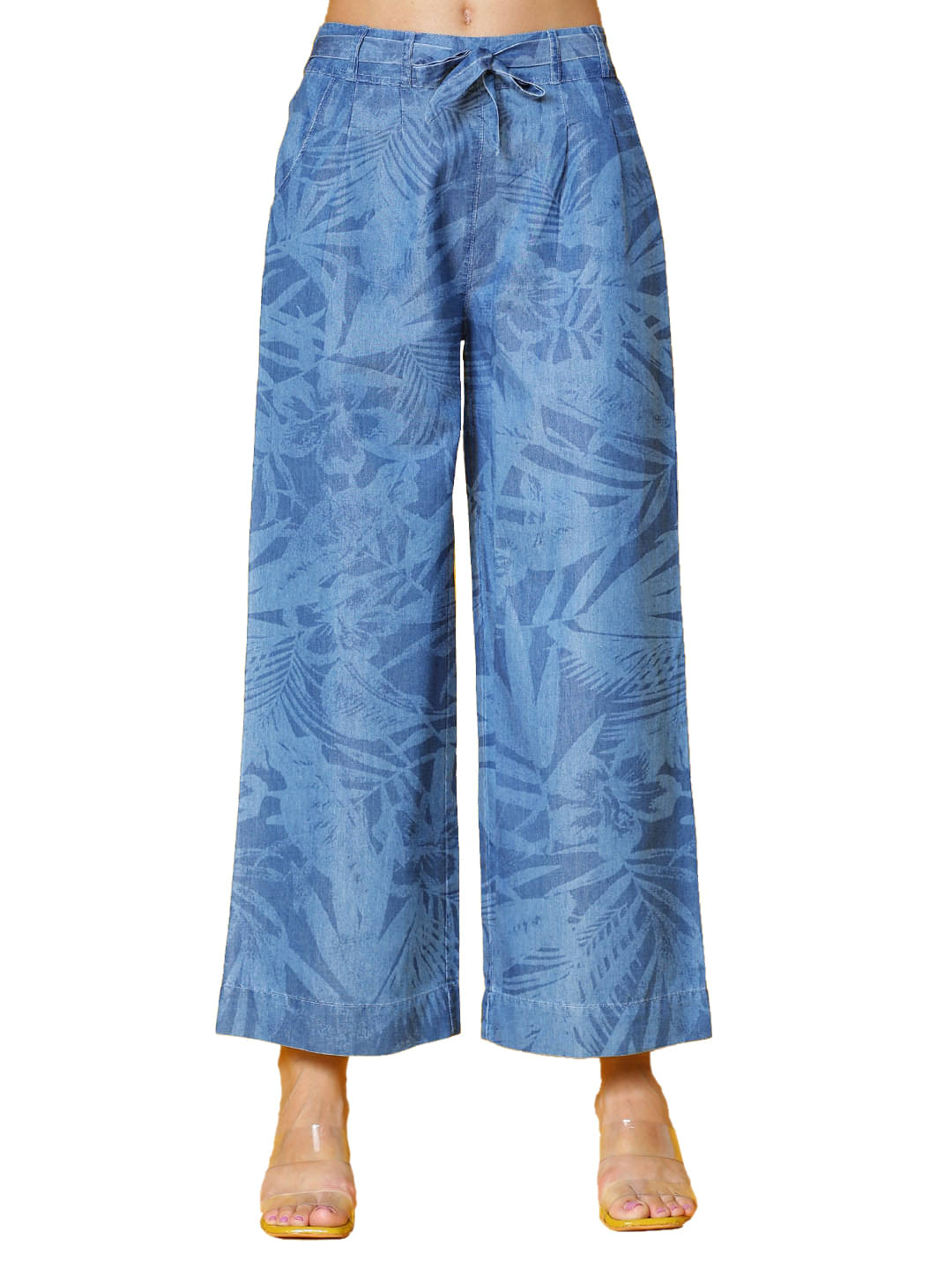     			novio Pack of 1 Denim Straight Women's Palazzos ( Navy Blue )