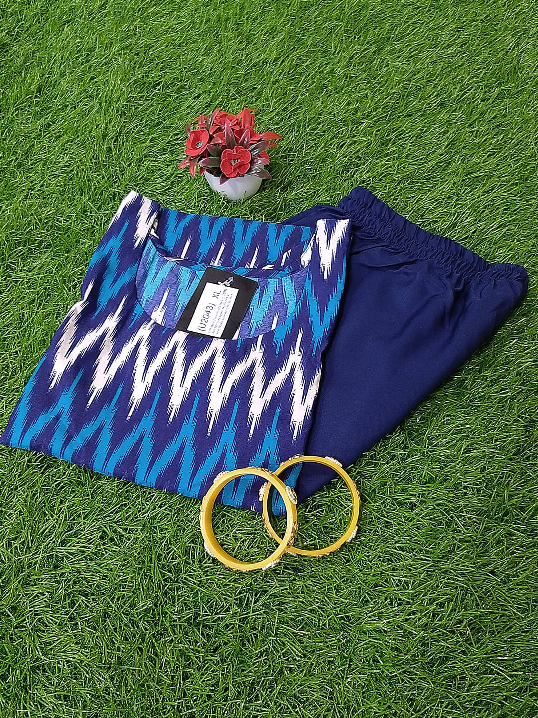     			Ethnicbasket Crepe Printed Kurti With Pants Women's Stitched Salwar Suit - Multicolor ( Pack of 1 )