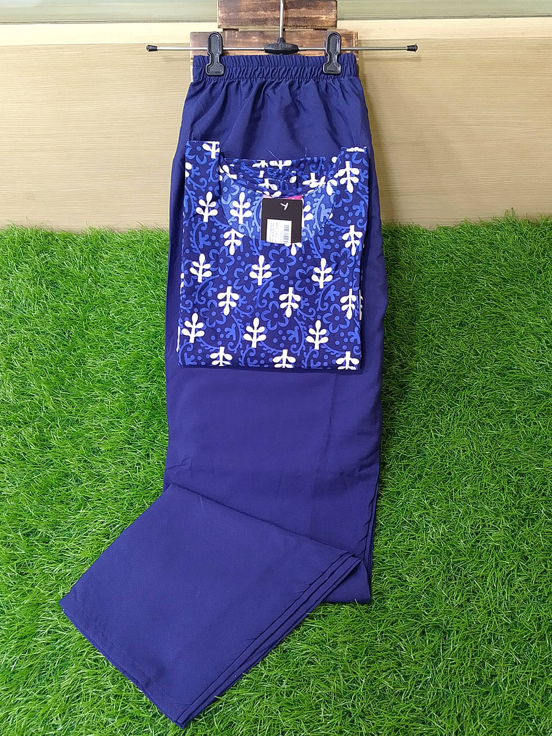     			Ethnicbasket Pack of 1 Crepe Printed Straight Women's Kurti - ( Blue )