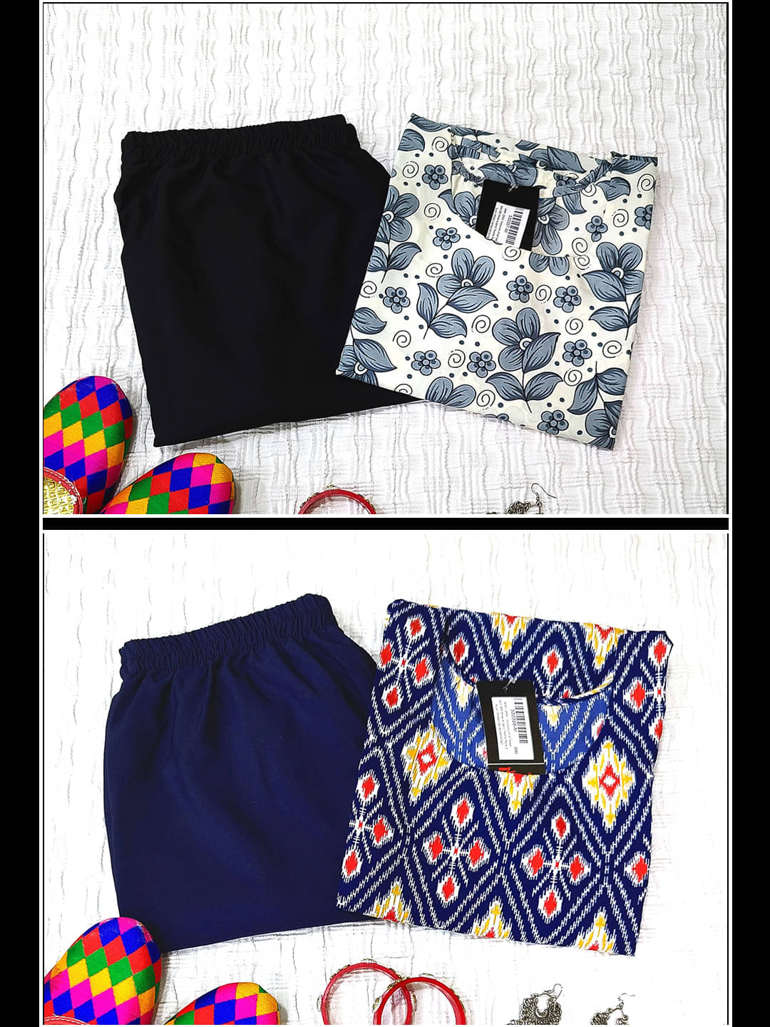 Ethnicbasket Pack of 2 Crepe Printed Straight Women's Kurti - ( Multicolor3 ) Ethnicbasket Pack of 2 Crepe Printed Straight Women's Kurti - ( Multicolor3 )