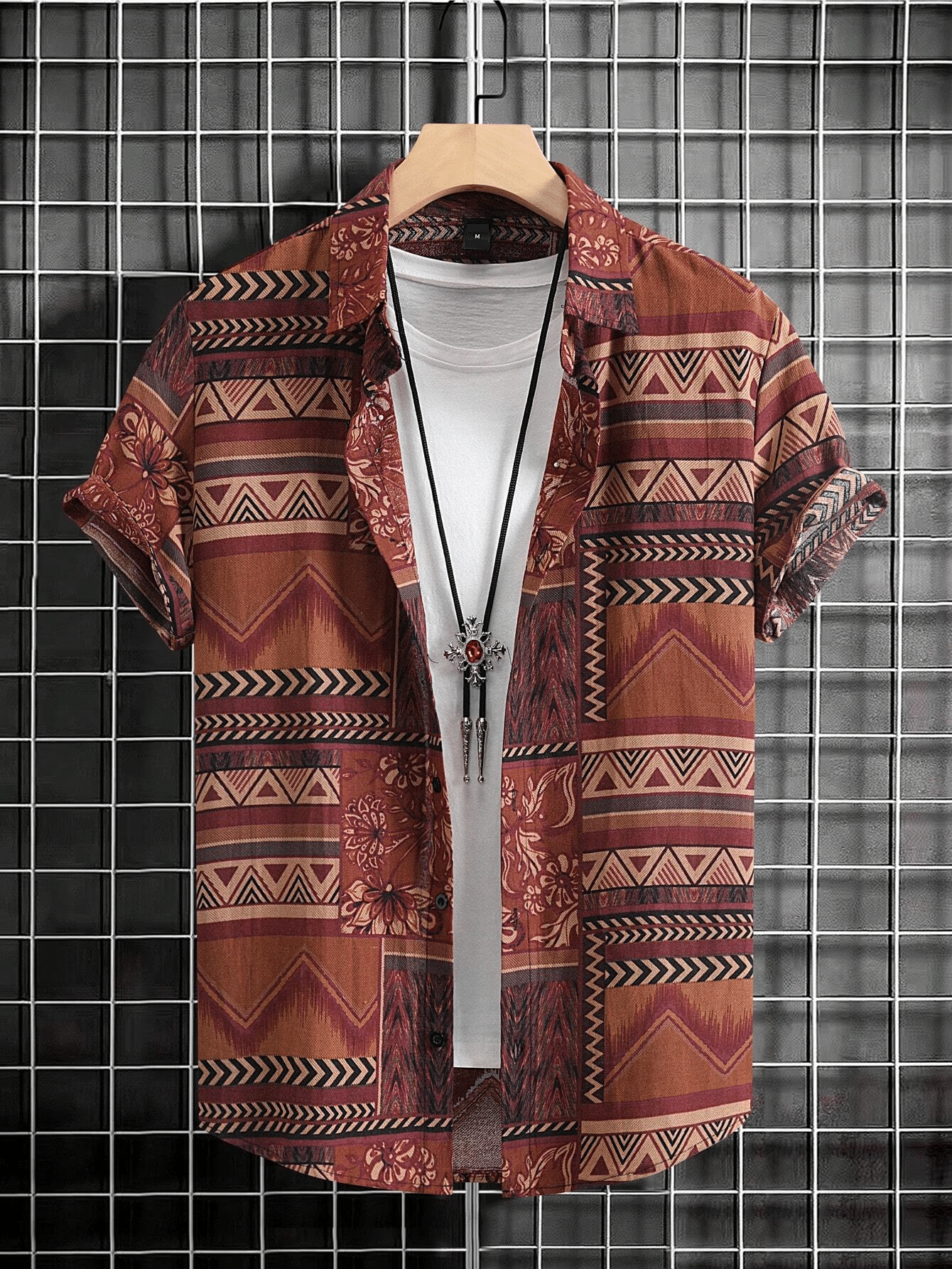 AAPSKA Poly Cotton Regular Fit Printed Half Sleeves Men's Casual Shirt - Coffee ( Pack of 1 ) AAPSKA Poly Cotton Regular Fit Printed Half Sleeves Men's Casual Shirt - Coffee ( Pack of 1 )