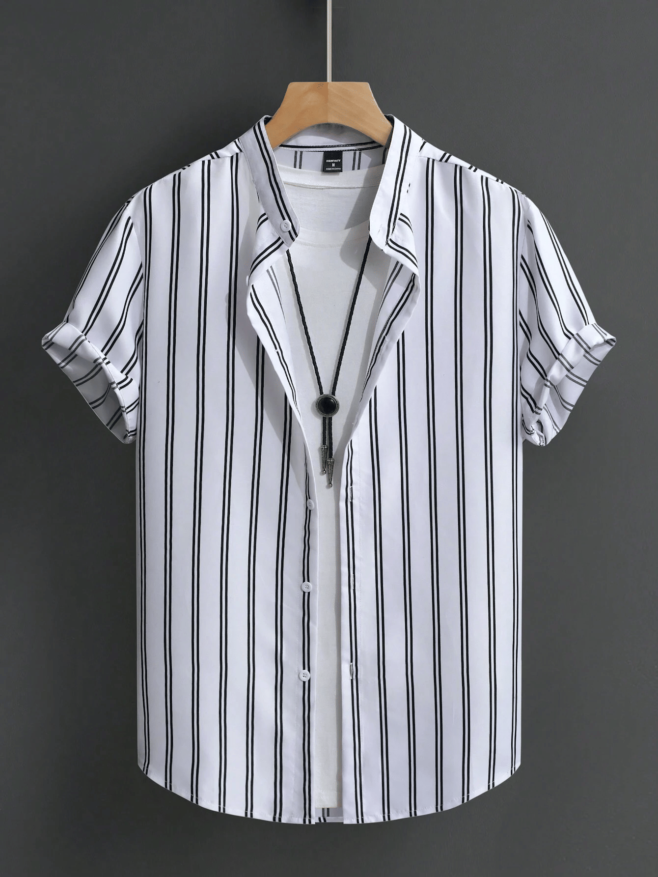 AAPSKA Poly Cotton Regular Fit Striped Half Sleeves Men's Casual Shirt - White ( Pack of 1 )