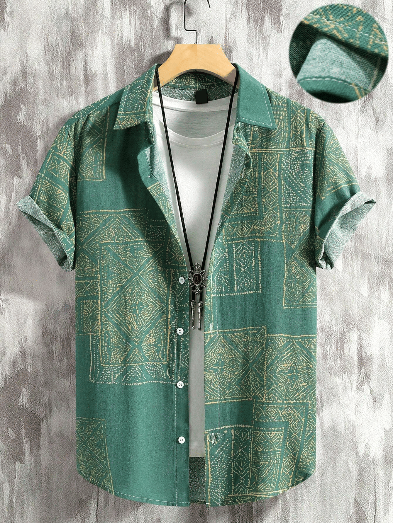 AAPSKA Poly Cotton Regular Fit Printed Half Sleeves Men's Casual Shirt - Green ( Pack of 1 )