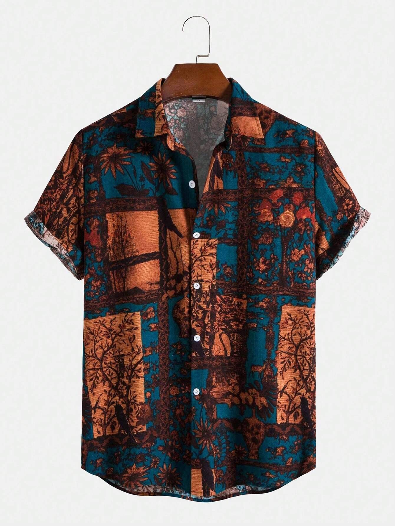     			AAPSKA Poly Cotton Regular Fit Printed Half Sleeves Men's Casual Shirt - Blue ( Pack of 1 )
