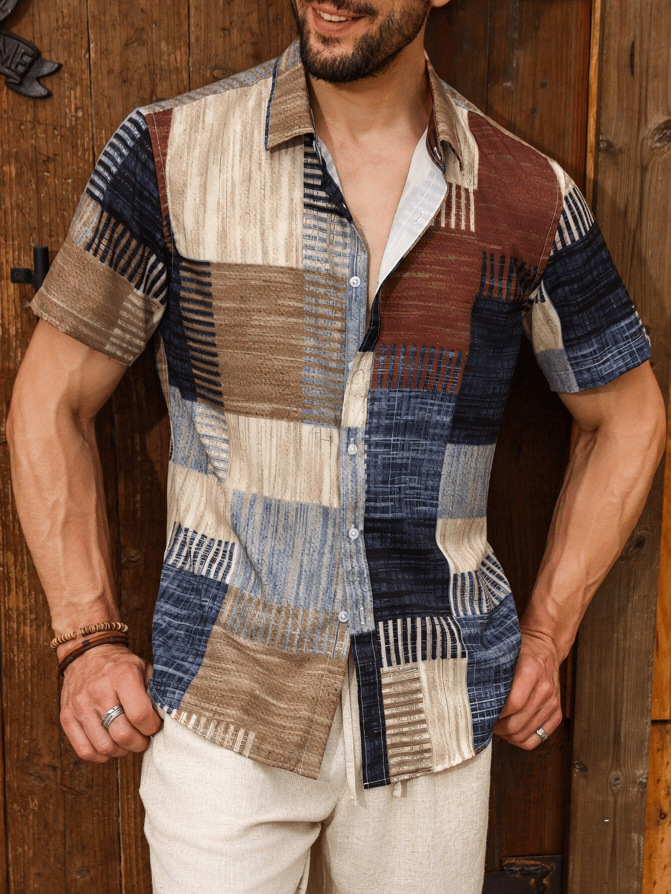 AAPSKA Poly Cotton Regular Fit Colorblock Half Sleeves Men's Casual Shirt - Multi ( Pack of 1 )     			AAPSKA Poly Cotton Regular Fit Colorblock Half Sleeves Men's Casual Shirt - Multi ( Pack of 1 )