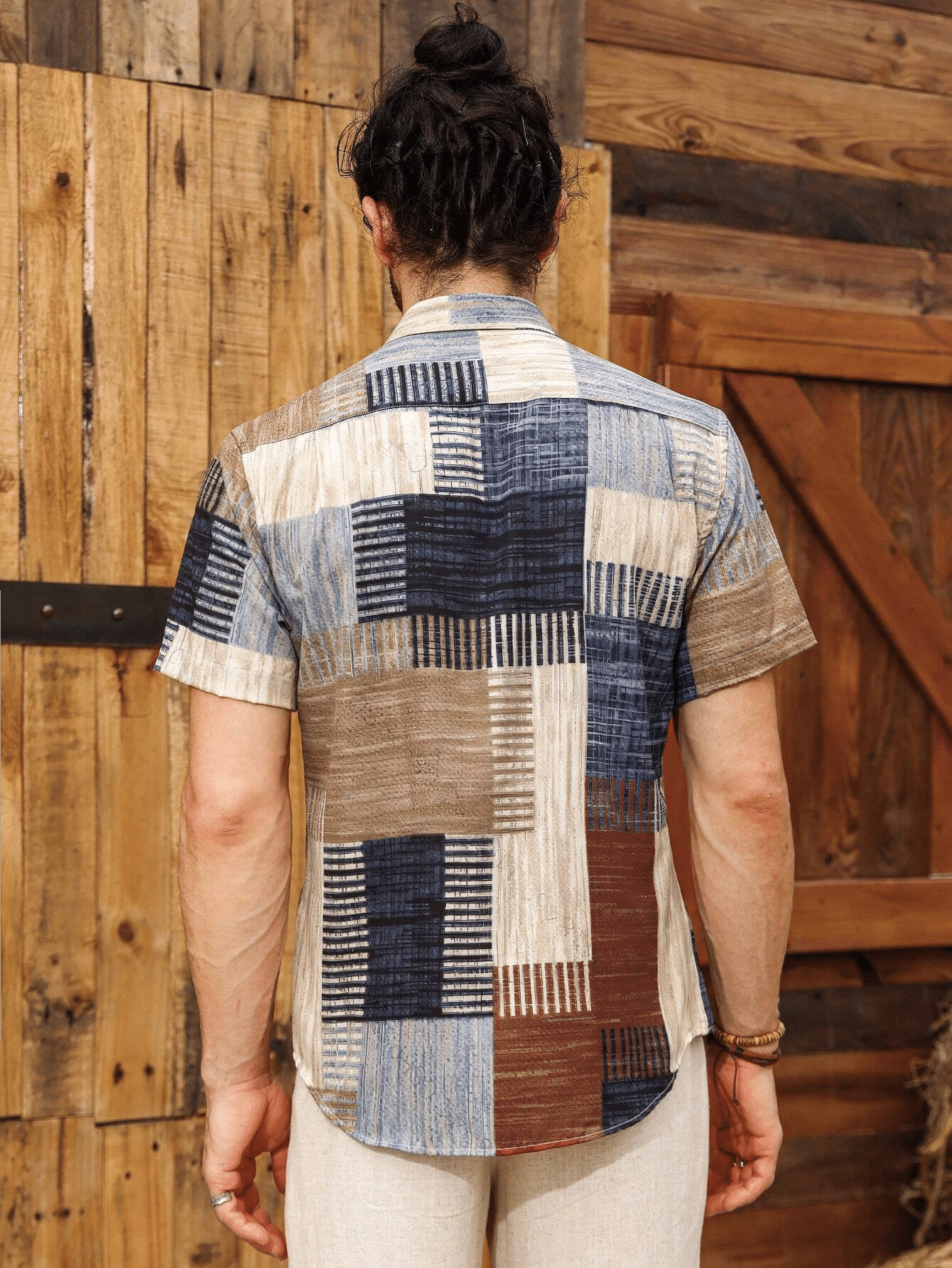 AAPSKA Poly Cotton Regular Fit Colorblock Half Sleeves Men's Casual Shirt - Multi ( Pack of 1 ) - Image 2