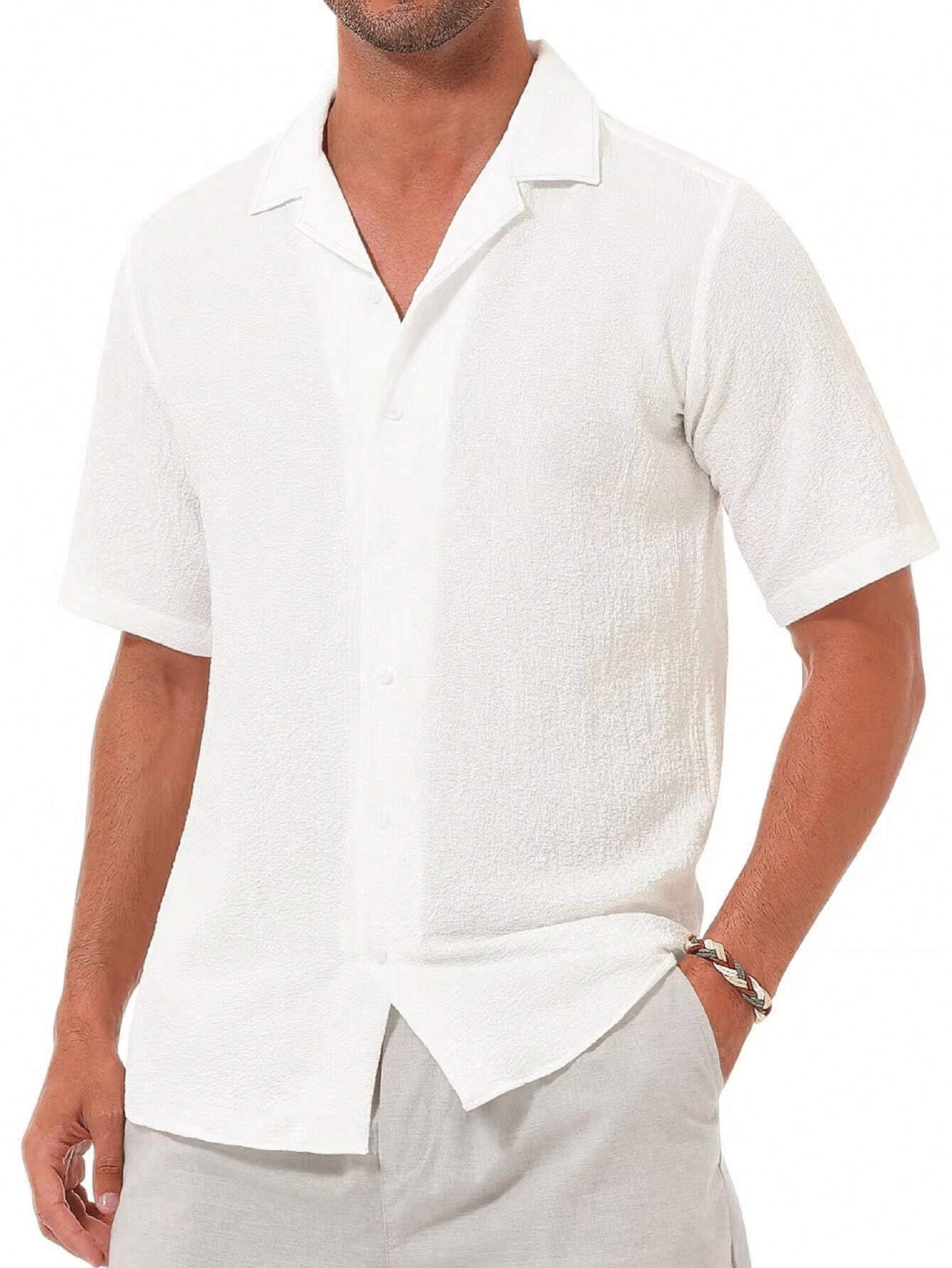 AAPSKA Poly Cotton Regular Fit Solids Half Sleeves Men's Casual Shirt - White ( Pack of 1 )