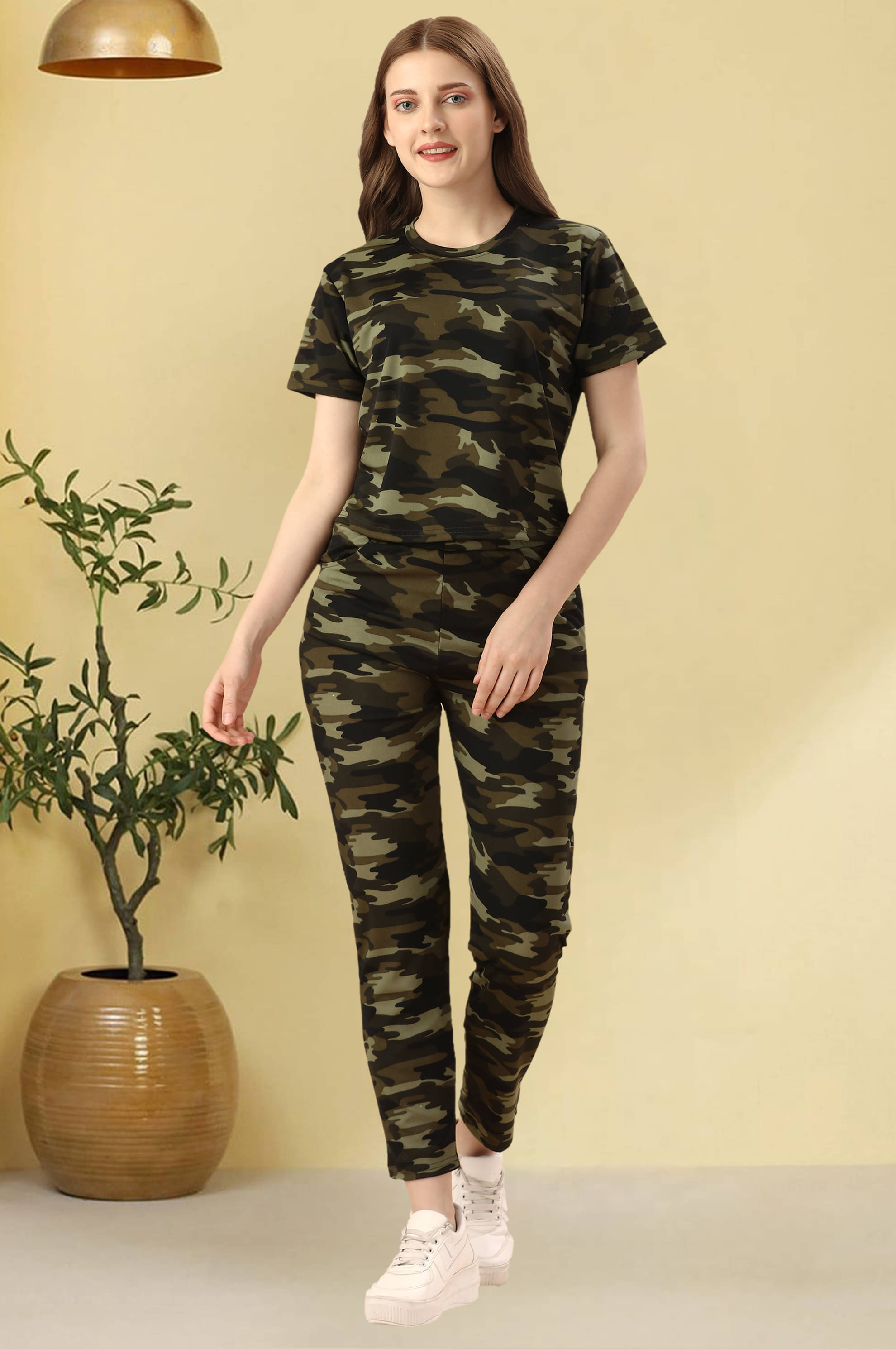     			CUBIQ Multi Color Cotton Blend Printed Tracksuit - Pack of 1