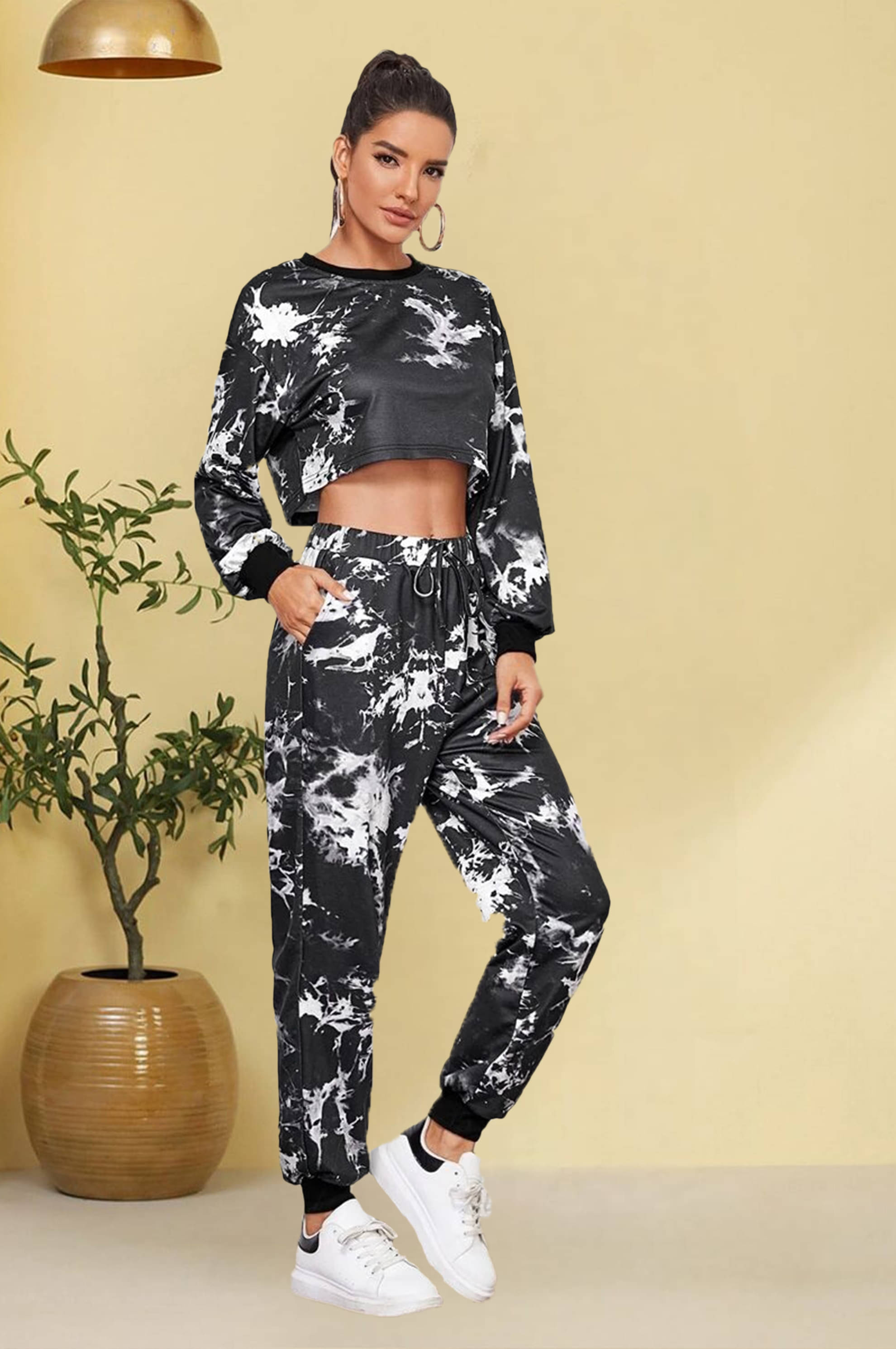    			CUBIQ Multi Color Cotton Blend Printed Tracksuit - Pack of 1